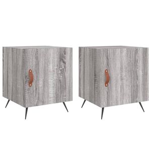 vidaXL Tables de chevet 2 pcs sonoma gris 40x40x50cm bois d'ing&eacute;nierie