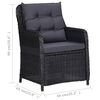 vidaXL Ensemble &agrave; manger de jardin 5 pcs Noir
