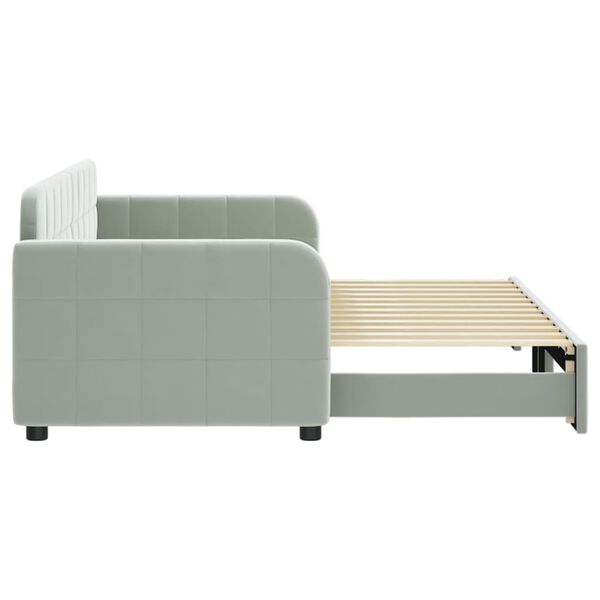 vidaXL Lit de jour avec gigogne sans matelas gris clair 80x200 cm