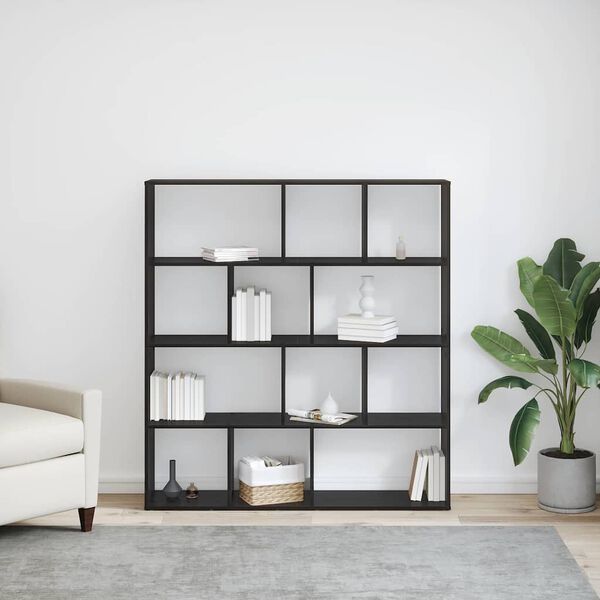 vidaXL Biblioth&egrave;que Ch&ecirc;ne noir 132 x 29 x 141,5 cm Bois d'ing&eacute;nierie