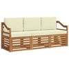 vidaXL Ensembles de canap&eacute;s 3 pc Naturel et Cr&egrave;me Bois d'Acacia Massif