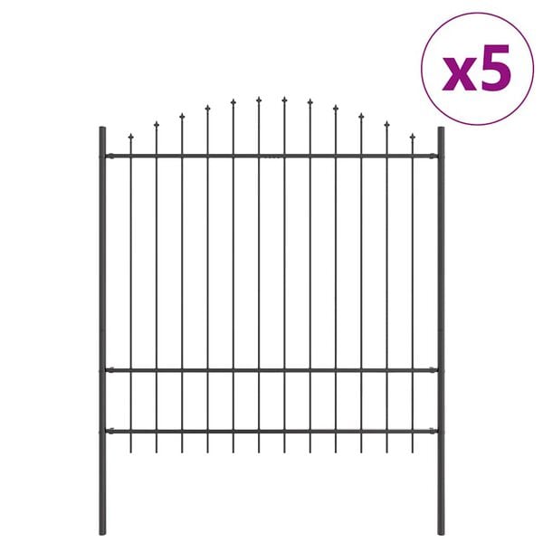 vidaXL Cl&ocirc;ture de jardin 5 pcs Gris 170 x 215 cm
