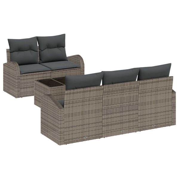 vidaXL Ensemble de canap&eacute; de jardin Gris 55 x 55 x 37 cm polyrotin