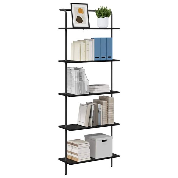 vidaXL &Eacute;tag&egrave;re Ch&ecirc;ne noir 60 x 24 x 168 cm Bois d'ing&eacute;nierie
