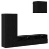 vidaXL Meubles TV muraux 4 pc Ch&ecirc;ne noir Bois d'ing&eacute;nierie