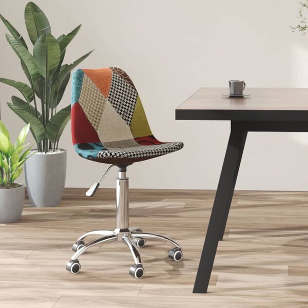vidaXL Chaise pivotante de salle &agrave; manger Patchwork Tissu