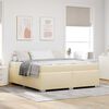 vidaXL Cadre de lit avec matelas Cr&egrave;me 180 x 200 cm tissu