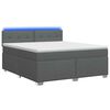 vidaXL Lit de box spring avec matelas et LED Gris fonc&eacute; 140 x 190 cm