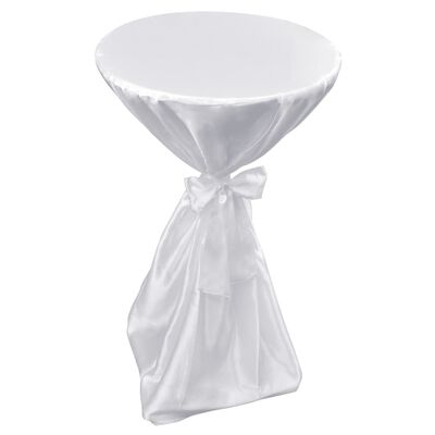 Housse de table blanche avec ruban 80 cm 2 pièces