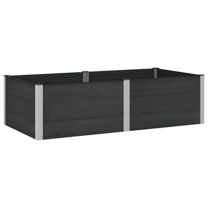vidaXL Jardini&egrave;re sur&eacute;lev&eacute;e Noir 200 x 100 x 54 cm WPC et Aluminium