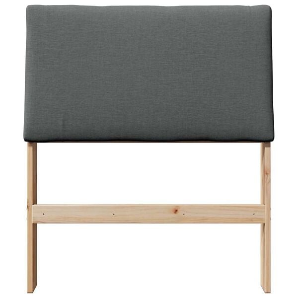 vidaXL T&ecirc;te de lit capitonn&eacute;e Gris fonc&eacute; 80 cm Pin massif