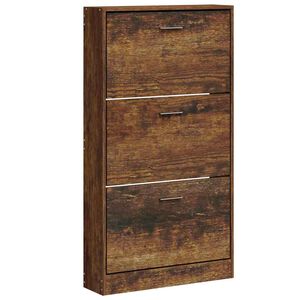vidaXL Armoire &agrave; chaussures Ch&ecirc;ne fum&eacute; 59x17x108 cm Bois d'ing&eacute;nierie