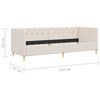 vidaXL Lit avec &eacute;clairage USB Cr&egrave;me Tissu 90x200 cm