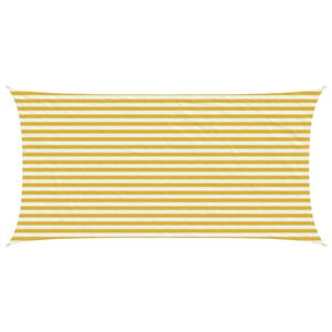 vidaXL Voile d'ombre Jaune et blanc 2,5 x 5 m HDPE