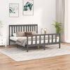 vidaXL Cadre de lit sans matelas gris bois de pin massif