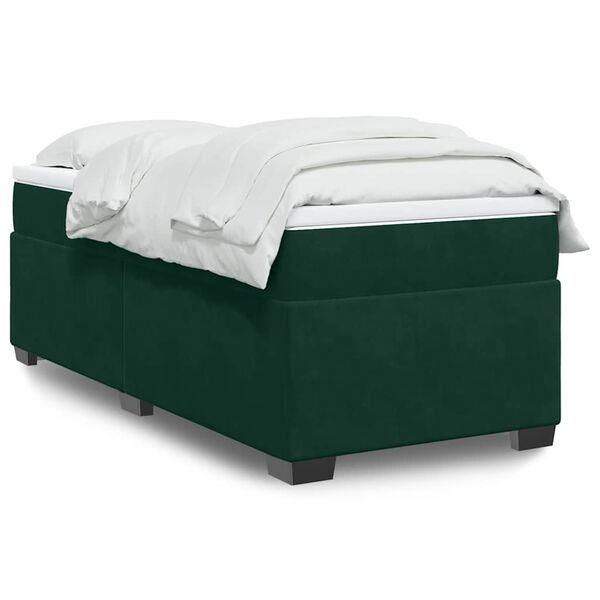 vidaXL Sommier &agrave; lattes de lit avec matelas Vert fonc&eacute; 100x200 cm