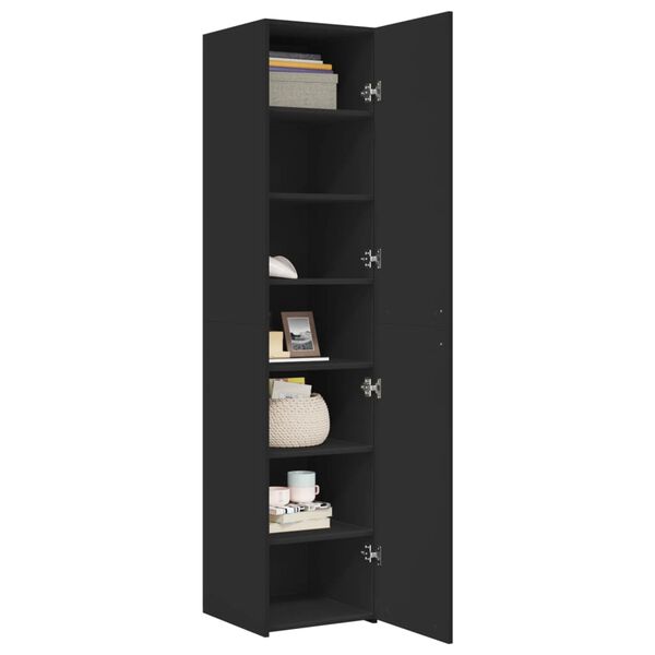 vidaXL Buffet haut noir 40x42,5x185 cm bois d'ing&eacute;nierie