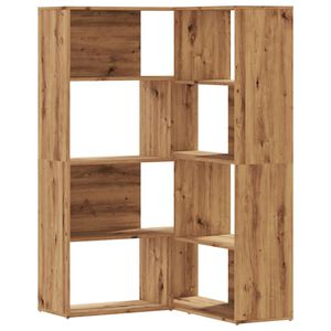 vidaXL Biblioth&egrave;que d'angle 4 niveaux ch&ecirc;ne artisanal bois ing&eacute;nierie