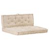vidaXL Coussins de plancher de palette lot de 2 Coton Beige