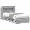 vidaXL Cadre de lit avec rangement Sonoma gris 90 x 190 cm