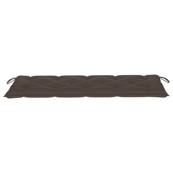 vidaXL Banc Batavia avec coussin taupe 150 cm Bois de teck massif