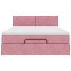 VidaXL Cadre de lit ottoman avec matelas rose 140x200 cm velours