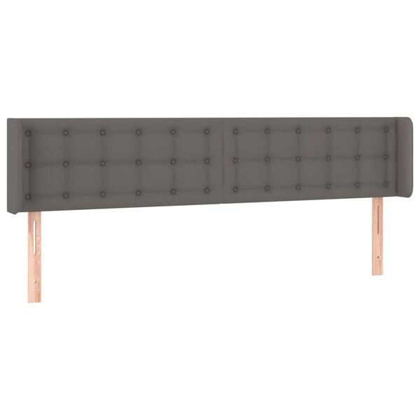 vidaXL T&ecirc;te de lit &agrave; LED Gris 163x16x78/88 cm Similicuir