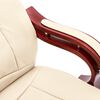 vidaXL Chaise de bureau Cr&egrave;me Cuir v&eacute;ritable