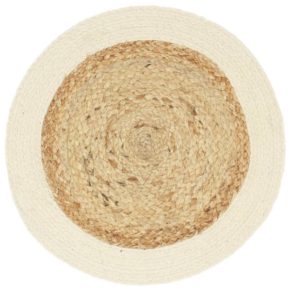 vidaXL Napperons 6 pcs Naturel Plain 38 cm Rond Jute et coton