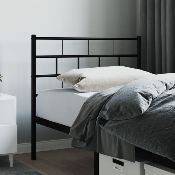 vidaXL T&ecirc;te de lit de remplacement m&eacute;tal noir 107 cm