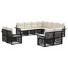 vidaXL Ensemble de canap&eacute; de jardin 11 pcs Noir et blanc cr&egrave;me