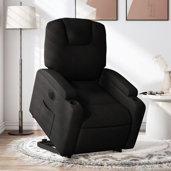vidaXL Fauteuil inclinable &eacute;lectrique noir tissu