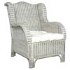 vidaXL Canap&eacute; avec coussin Gris Rotin naturel et lin