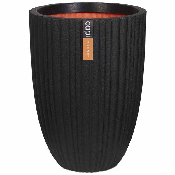 Capi Pot &agrave; fleurs Urban Tube &eacute;l&eacute;gant bas 46x58 cm noir KBLT783