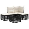 vidaXL Ensemble de canap&eacute; de jardin 5 pcs Noir polyrotin