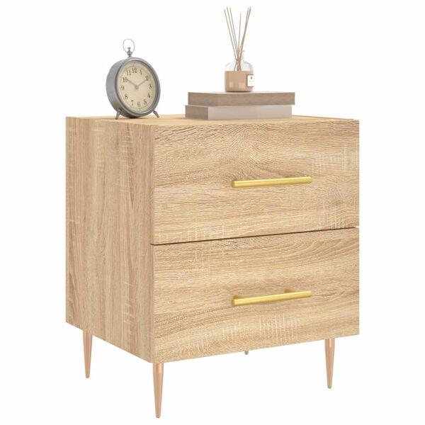 vidaXL Table de chevet ch&ecirc;ne sonoma 40x35x47,5 cm bois d&rsquo;ing&eacute;nierie