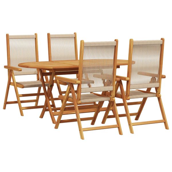 vidaXL Ensemble de salle à manger pour jardin 5 pcs Beige