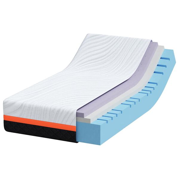 vidaXL Matelas Blanc et Gris 80 x 160 cm Tissu jacquard