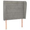 vidaXL T&ecirc;te de lit avec oreilles Gris clair 93x23x118/128 cm Velours