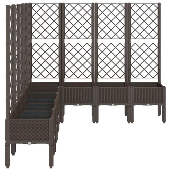vidaXL Jardini&egrave;re avec treillis marron 200x160x142 cm PP