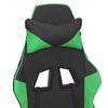 vidaXL Chaise de jeu de massage et repose-pied Noir et vert Similicuir