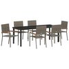 vidaXL Ensemble de salle &agrave; manger pour jardin 7 pcs Gris polyrotin