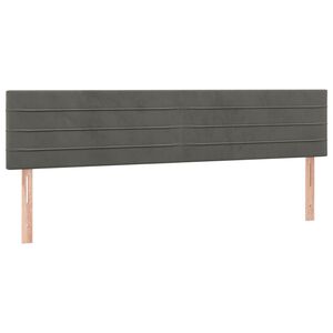 vidaXL T&ecirc;tes de lit Gris fonc&eacute; 180x5x78/88 cm Velours