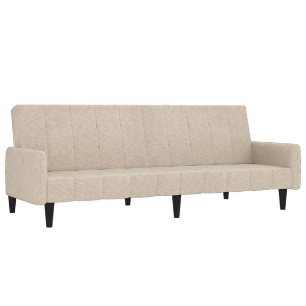 vidaXL Canap&eacute;-lit &agrave; 2 places Cr&egrave;me Tissu microfibre
