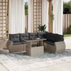 vidaXL Salon de jardin avec coussins 7 pcs gris clair r&eacute;sine tress&eacute;e
