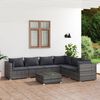 vidaXL Salon de jardin 7 pcs avec coussins R&eacute;sine tress&eacute;e Gris