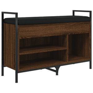 vidaXL Banc &agrave; chaussures ch&ecirc;ne marron 85,5x32x57,5cm bois d'ing&eacute;nierie