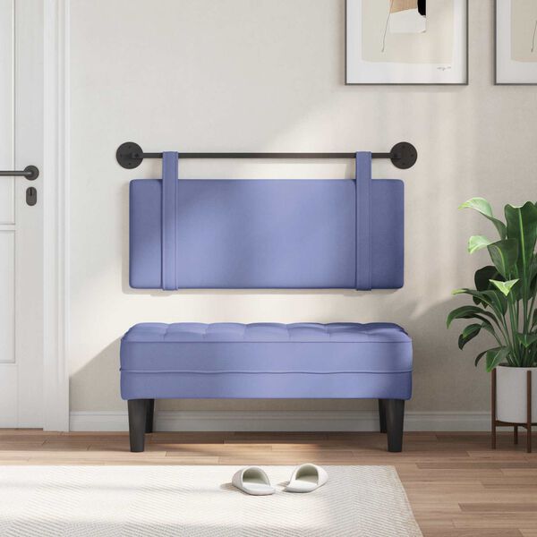vidaXL T&ecirc;te de lit suspendue Uni Bleu denim 110 x 55 x 5 cm tissu