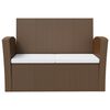 vidaXL Salon de jardin 16 pcs avec coussins R&eacute;sine tress&eacute;e Marron