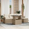 vidaXL Salon de jardin avec coussins 6 pcs beige r&eacute;sine tress&eacute;e